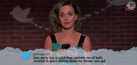 Jimmy Kimmel a fait lire à Katy Perry un des tweet assassin écrit par un internaute.