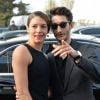 Pierre Niney et sa compagne Natasha Andrews - Arrivées des people au défilé de mode hommes Dior collection prêt-à-porter Automne Hiver 2015/2016 au Tennis Club de Paris le 24 janvier 2015. 