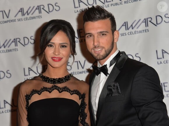 Leila et son chéri Aymeric (Secret Story 8) - Cérémonie des "Lauriers TV Awards 2015" à la Cigale à Paris, le 6 janvier 2015.