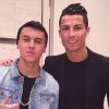 Kevin Roldan et Cristiano Ronaldo lors de ses 30 ans à Madrid le 7 février 2015. 