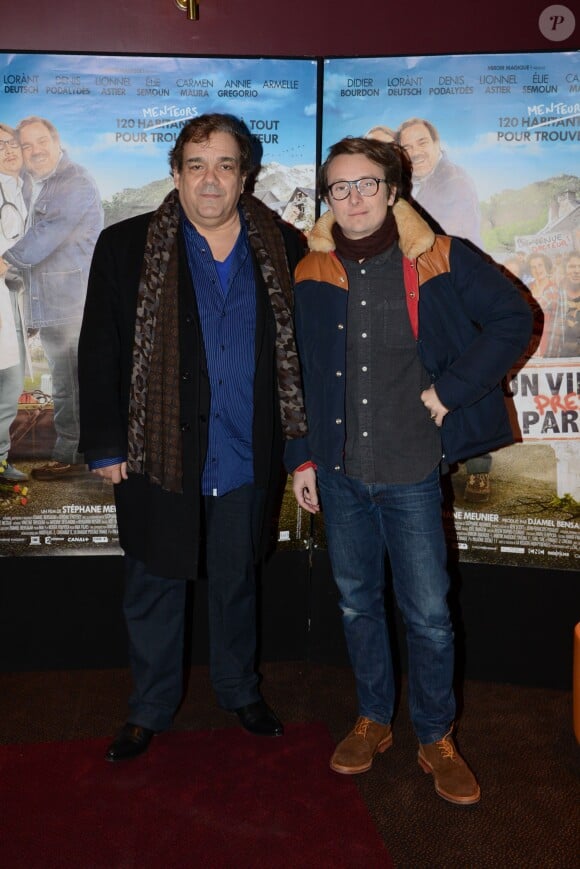 Didier Bourdon et Lorànt Deutsch - Avant-première du film Un village presque parfait, le 8 février 2015 au Gaumont Marignan à Paris