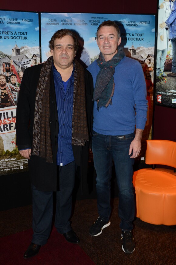 Stéphane Meunier, Didier Bourdon - Avant-première du film Un village presque parfait, le 8 février 2015 au Gaumont Marignan à Paris