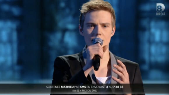 Mathieu dans Nouvelle Star sur D8, le jeudi 5 février 2015.