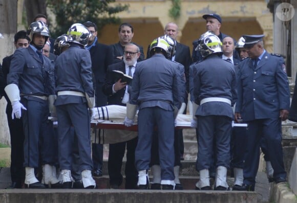 Obsèques de Roger Hanin au cimetière Saint-Eugène à Alger, le 13 février 2015.