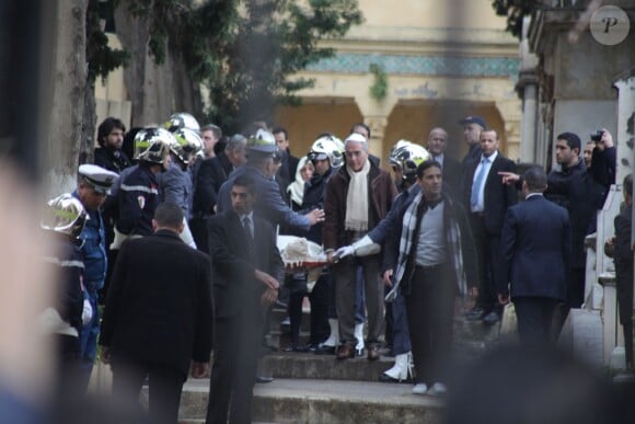 Norbert Balit - Obsèques de Roger Hanin au cimetière Saint-Eugène à Alger. Le 13 février 2015. 