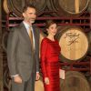 Letizia et Felipe VI d'Espagne célébraient le 13 février 2015 les cent ans de Freixenet, prestigieuse marque de cava (vin effervescent), au siège de la société dans le village catalan de Sant Sadurní d'Anoia.