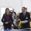 Le roi Felipe VI et la reine Letizia d'Espagne se déplaçaient le 10 février 2015 à l'Hôpital national des paraplégiques à Tolède, pour les 40 ans de l'établissement.