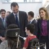 Le roi Felipe VI et la reine Letizia d'Espagne se déplaçaient le 10 février 2015 à l'Hôpital national des paraplégiques à Tolède, pour les 40 ans de l'établissement.