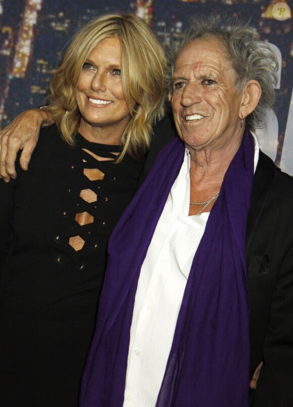 Keith Richards et sa femme Patti Hansen - Gala d'anniversaire des 40 ans de Saturday Night Live (SNL) à New York, le 15 février 2015.