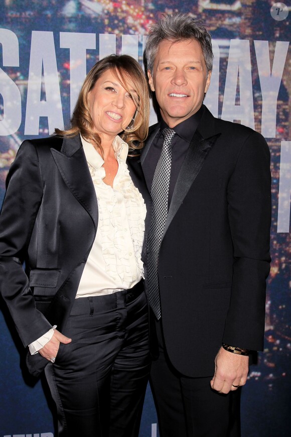 Dorothea Hurley et Jon Bon Jovi - Gala d'anniversaire des 40 ans de Saturday Night Live (SNL) à New York, le 15 février 2015.
