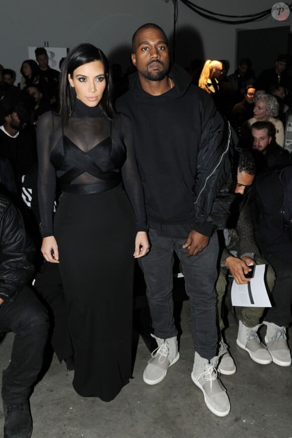 Kim Kardashian et Kayne West au défilé Robert Geller automne-hiver 2015. New York, le 14 février 2015.