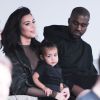Kim Kardasian, Kanye et North West à la présentation de la collection YEEZI SEASON 1 (Kanye West x adidas Originals) à New York. Le 12 février 2015.