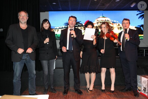 Exclusif - Christophe Kulikowski, Denise Fabre, Christian Estrosi - Soirée de l'Asssociation des Journalistes Niçois au Palais Maillot à Paris le 18 février 2015.
