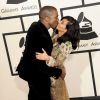 Kanye West et sa femme Kim Kardashian - Arrivées à la 57ème soirée annuelle des Grammy Awards au Staples Center à Los Angeles, le 8 février 2015.  