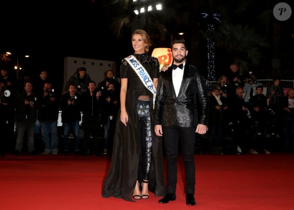 Camille Cerf, Miss France 2015 et Kendji Girac - 16ème édition des NRJ Music Awards à Cannes. Le 13 décembre 2014