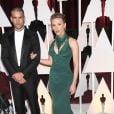 Scarlett Johansson et son mari Romain Dauriac - People à la 87e cérémonie des Oscars à Hollywood, le 22 février 2015.