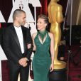 Scarlett Johansson et son mari Romain Dauriac - People à la 87e cérémonie des Oscars à Hollywood, le 22 février 2015.