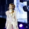 Mylène Farmer sur la scène de Bercy, à Paris, pour la première date de la tournée Timeless 2013, le 7 septembre 2013