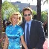 David Duchovny et Tea Leoni à Los Angeles, le 16 juillet 2001. 