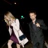 Exclusive - Matthew Bellamy le leader du groupe de rock Muse et sa possible nouvelle petite amie se rendent au restaurant Craid à West Hollywood pour dîner, le 24 février 2015. La jeune femme ressemble beaucoup à son ex-fiancée Kate Hudson.