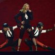 Madonna sur la scène des Brit Awards 2015 à Londres, le 25 février 2015.