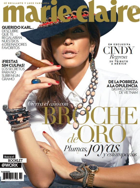 Cindy Crawford photographiée par John Russo pour Marie Claire México y América Latina. Numéro de décembre 2013.