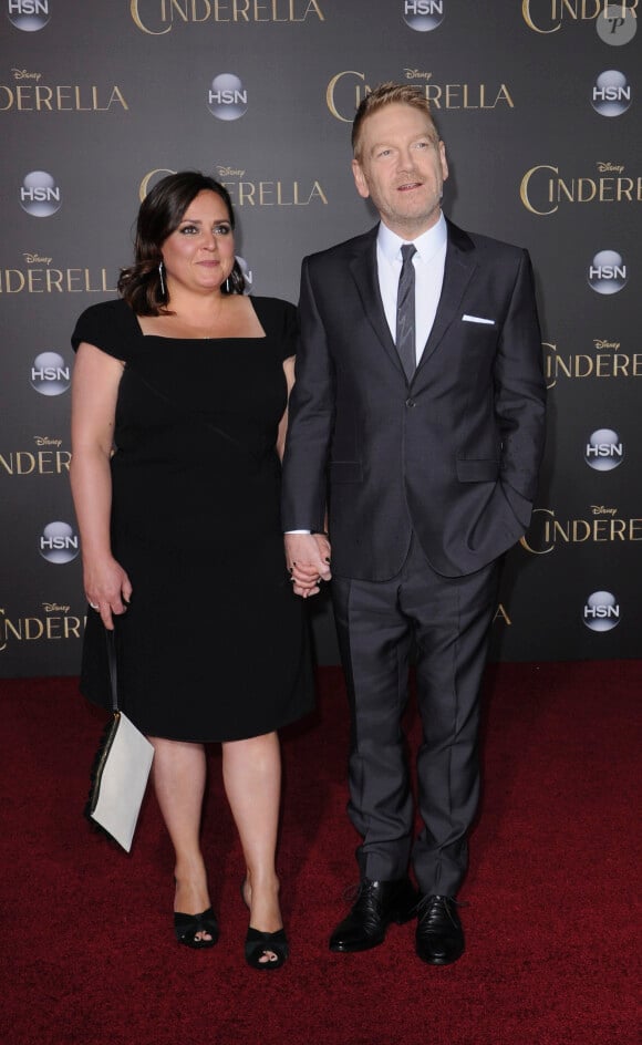 Kenneth Branagh et sa femme Lindsay Brunnock lors de l'avant-première du film Cendrillon à Los Angeles le 1er mars 2015