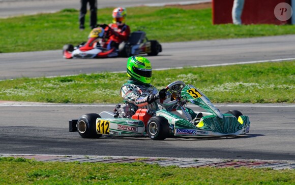 Mick Junior Schumacher (312) lors des WSK Super Master Serie à Muro Leccese sur le circuit de La Conca en Italie le 27 avril 2014