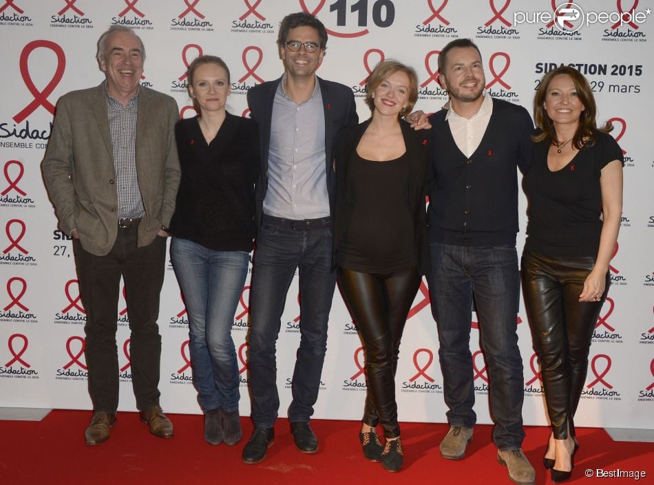  Sophie Brafman, Maya Lauqu&amp;eacute; enceinte, et Thomas Isle - Soir&amp;eacute;e de lancement du &quot;Sidaction 2015&quot; au Mus&amp;eacute;e du Quai Branly &amp;agrave; Paris, le 2 mars 2015. 