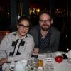 Exclusif - Marilou Berry et son compagnon Arnaud Schneider dînent au Fouquet's à Paris le 4 mars 2015.