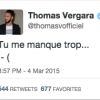 Thomas Vergara : son cri du coeur sur Twitter, le 4 mars 2015