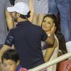 Exclusif - Eva Longoria et son amoureux Jose Antonio Baston très amoureux dans les tribunes d'un match de tennis pendant l'Open du Mexique à Acapulco, le 28 février 2015.