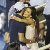 Exclusif - Eva Longoria et son compagnon Jose Antonio Baston très amoureux dans les tribunes d'un match de tennis pendant l'Open du Mexique à Acapulco, le 28 février 2015.