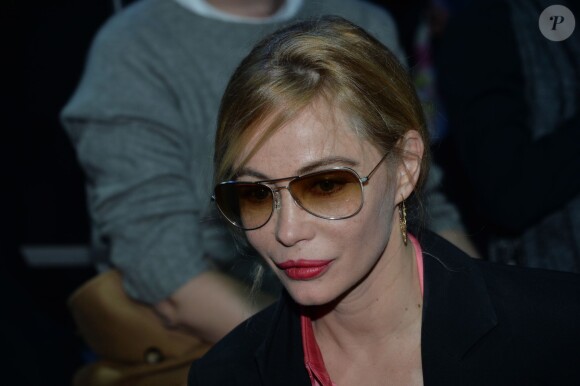 Emmanuelle Béart - People au défilé de mode "Elie Saab", collection prêt-à-porter automne-hiver 2015/2016, à Paris. Le 7 mars 2015