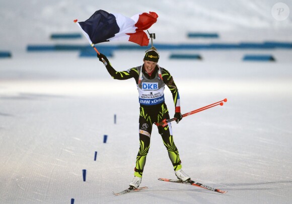 Marie Habert-Dorin a été sacrée championne du monde de poursuite lors des Championnats du monde de biathlon à Kontiolahti en Finlande, le 8 mars 2015