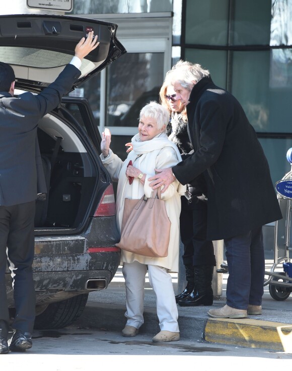 Dame Judi Dench et son compagnon David Mills à New York le 2 mars 2015