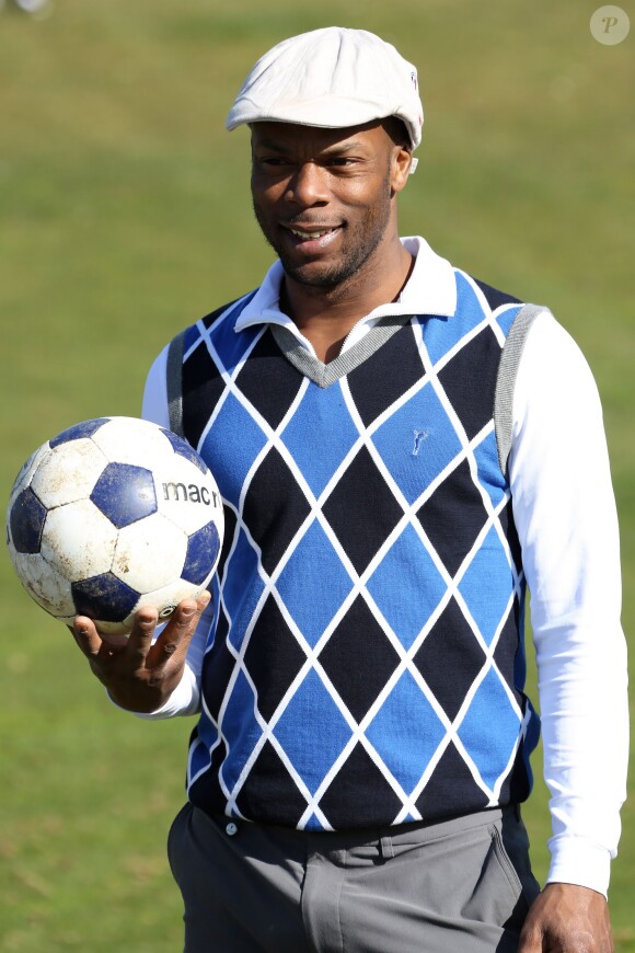 Sylvain Wiltord lors de la première Footgolf Cup 2014 au golf de Feucherolles en France le 5 mars 2014.