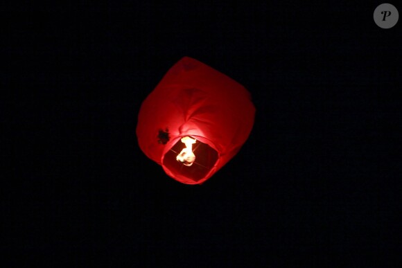 Un ballon rose a été lâché depuis la Promenade du Paillon à Nice en hommage à Camille Muffat, décédée la veille lors d'un accident d'hélicoptères en Argentine, le 11 mars 2015