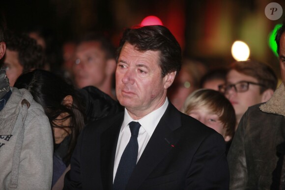 Le maire de Nice Christian Estrosi lors d'un hommage à Camille Muffat à Nice, le 10 mars 2015
