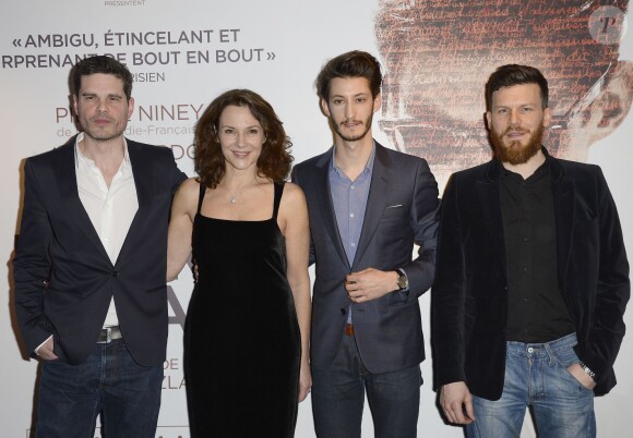 Yann Gozlan, Valeria Cavalli, Pierre Niney et Thibault Vinçon - Avant-première du film "Un homme idéal" à l'UGC Bercy à Paris le 9 mars 2015.