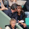 Jean-Luc Reichmann et sa compagne Nathalie aux Internationaux de France de tennis de Roland-Garros à Paris le 1er juin 2014.