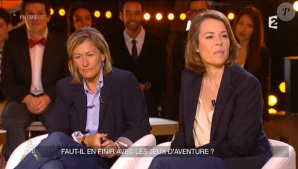 Frédérique Jossinet et Caroline Bonacossa dans Un soir à la Tour Eiffel, le 18 mars 2015 sur France 2.