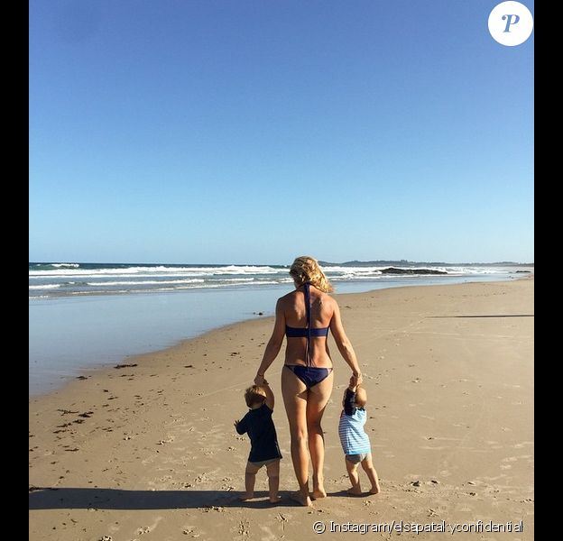 Elsa Pataky Photo Chou Avec Ses Jumeaux A La Plage Pour Leur 1er Anniversaire Purepeople