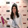 Miss Univers 2014, la colombienne Paulina Vega a présenté sa ligne de produits de beauté pour les cheveux "Style Illuminate" dans la boutique Saga Cosmetics à Nice, le 19 mars 2015.