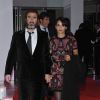 Eric Cantona et sa femme Rachida Brakni a la ceremonie du 'Golden Foot Award' a Monaco le 17 Avril 2012. 