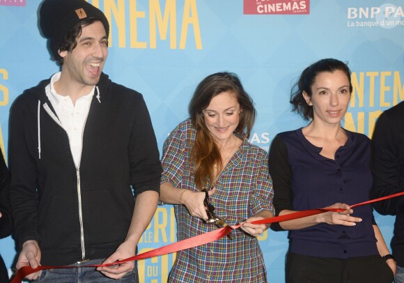 Max Boublil, Camille Chamoux enceinte et Aure Atika - Ouverture de la 16e édition du Printemps du cinéma au Cinéma Pathé Beaugrenelle à Paris, le 22 mars 2015