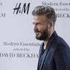 David Beckham marque le lancement de la collection Modern Essentials d'H&M au magasin de la marque, sur la rue Gran Vía à Madrid. Le 20 mars 2015.