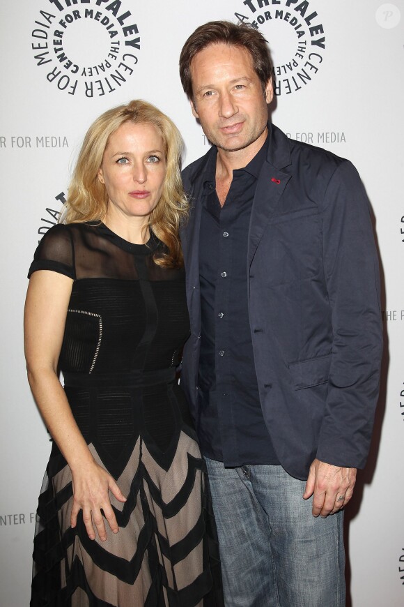 David Duchovny et Gillian Anderson à New York le 12 octobre 2013.