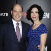 Matthew Weiner et sa femme Linda Brettler - Avant-première de la dernière saison de "Mad Men" au MoMA à New York, le 22 mars 2015.