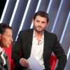 Exclusif - Face à Christophe Beaugrand, Marc-Olivier Fogiel a pris la place de ses invités dans le fameux fauteuil rouge de son émission Le Divan, à Paris le 13 mars 2015.